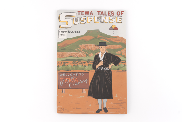 Jason Garcia's "Tewa Tales of Suspense!" print depicting Georgia O'Keeffe and Tsí Pín.