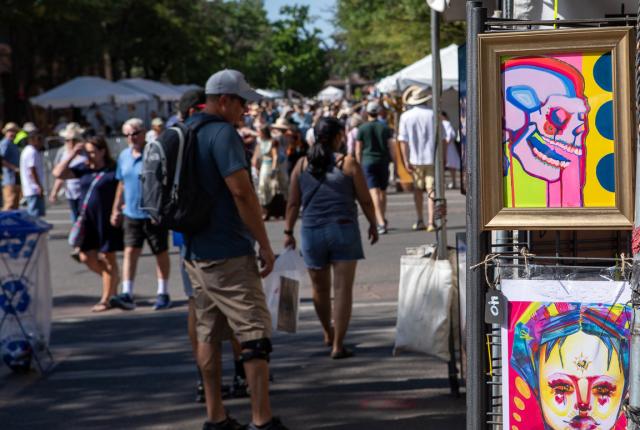 The Contemporary Hispanic Market, located near the plaza, showcases over 135 artists.