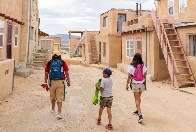 Guide Gail Toribio leads visitors through Old Acoma Village.