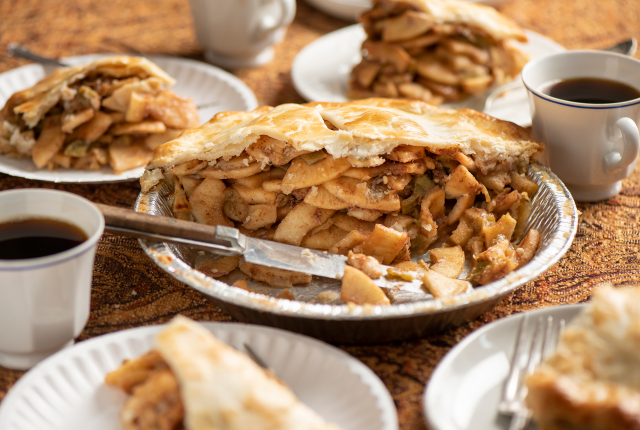 New Mexico Apple Pie with Green Chile and Pine Nuts