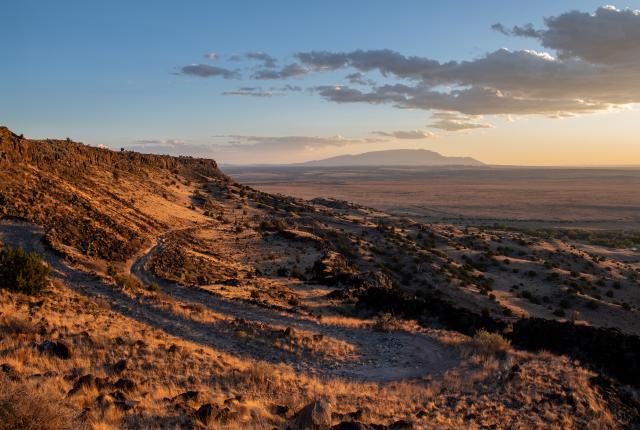 The Caja del Rio’s sweeping views from La Bajada Overlook.