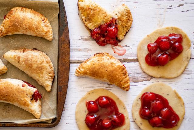 Cherry pastelitos with bizcochitos crust by chef Johnny Vee.