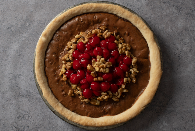 Chocolate Chess Pie with Red Chile and Nuts