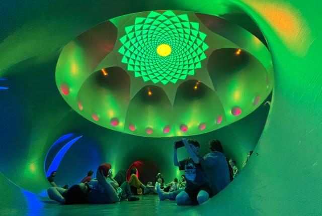 Taos’s PASEO features a series of interconnected inflatable rooms, dubbed a “luminarium.”