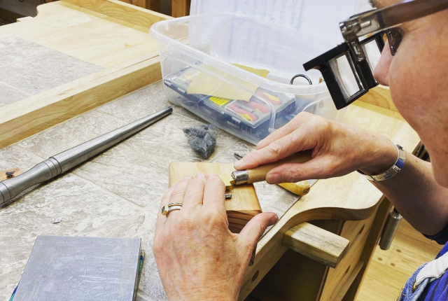 A student gets hands-on practice in one of the jewelry-making classes offered at Meltdown Studio.