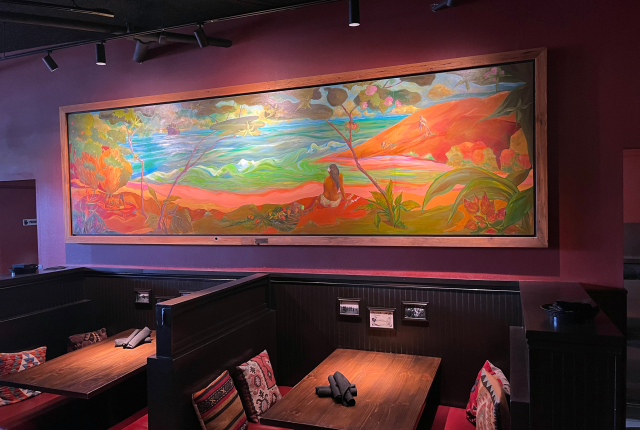 See Gene Hackman’s paintings when you dine at Jinja Bar & Bistro.