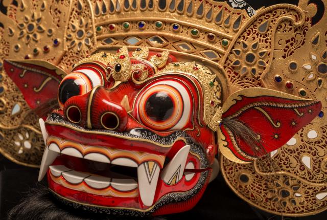 Barong Ket Mask. Made by Ida Bagus Anom Suryawan (b. 1969). Circa 2011, Mas, Bali, Indonesia.