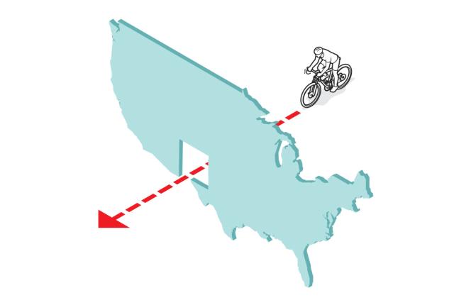 A bicyclist planned to bike through each of the lower 48 states, except New Mexico.