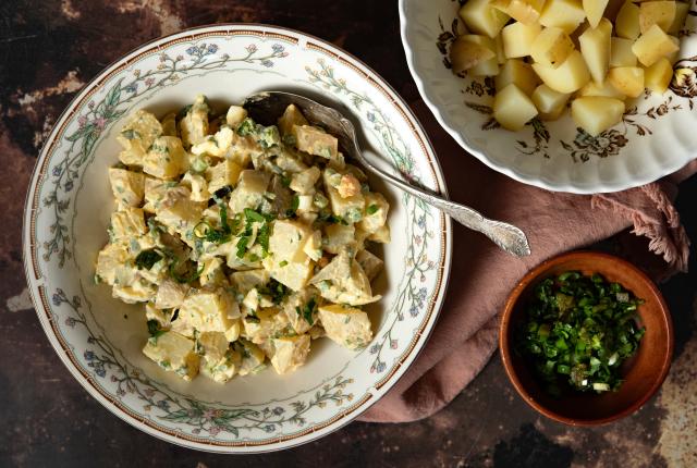 Spicy Gribiche Potato Salad
