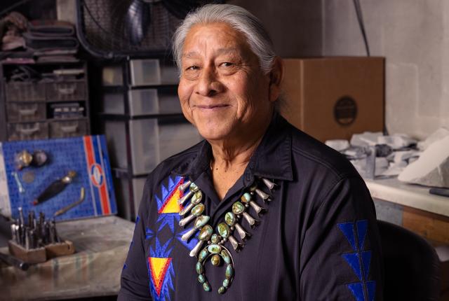 Santo Domingo Pueblo artist Anthony Lovato creates beautiful tufa cast jewelry inspired by his heritage and New Mexico surroundings.