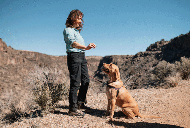 Cindy Brown enjoys a hike with her dog, Osita.