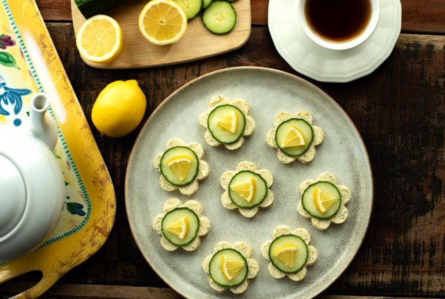 Try lemon-dill cucumber tea sandwiches with gluten-free bread.