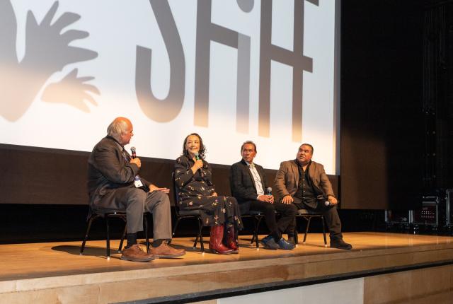 Tantoo Cardinal is awarded the Lifetime Achievement Award at the 2019 Santa Fe International Film Festival.