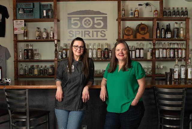 505 Spirits founder Anna Jones (left) and head distiller Ashley Smith.