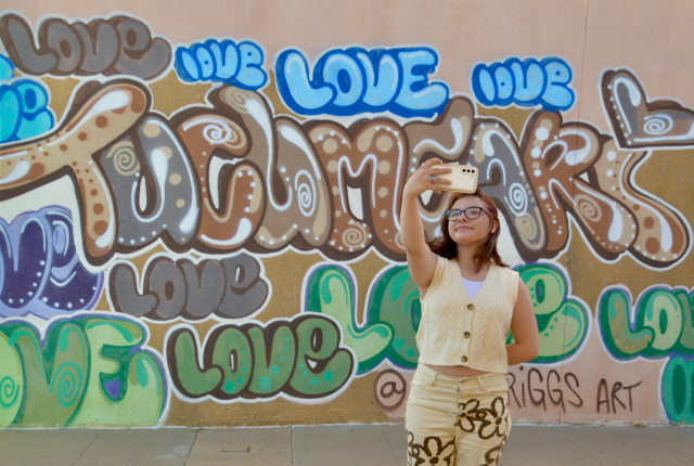 Snap a selfie in front of the Love Tucumcari mural.