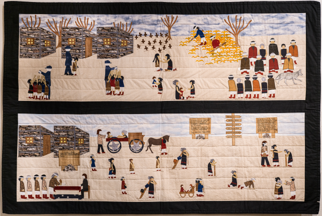 Susan Hudson’s 2018 quilt "Long Walk of My Ancestors Coming Home."