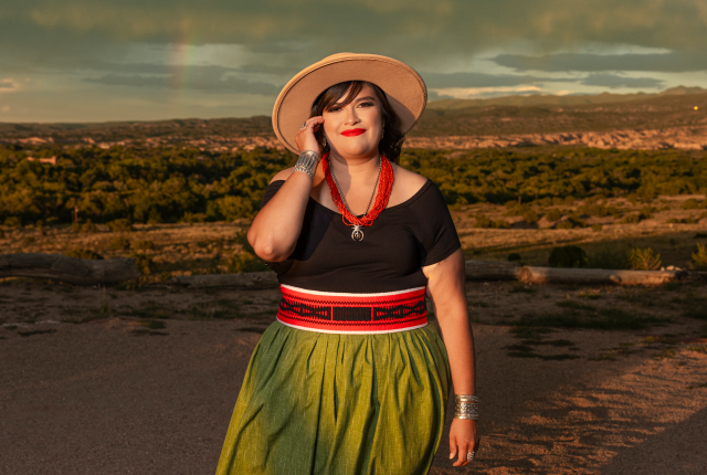 Ashley Browning, a filmmaker and artist from Pojoaque/Santa Clara Pueblo, uses film, photography, and design to showcase and educate about Native culture.