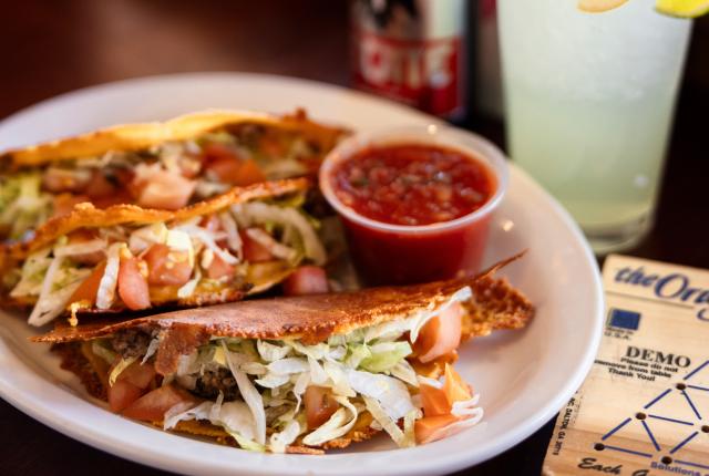 Burnt-cheese tacos at Hillcrest Restaurant come with a side of retro atmosphere.