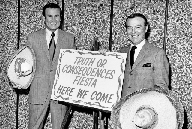 Ralph Edwards, right, brought friends like Bob Barker to the Truth or Consequences Fiesta.