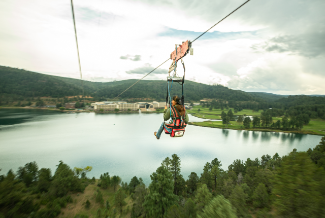 Feel the thrill of Inn of the Mountain Gods zip line.