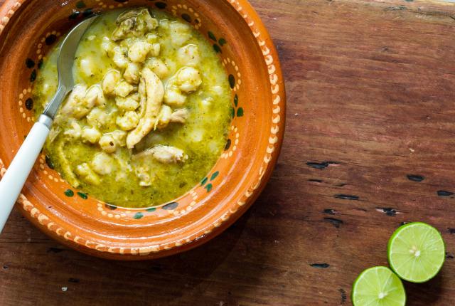 Make this green posole for your Christmas Eve dinner.