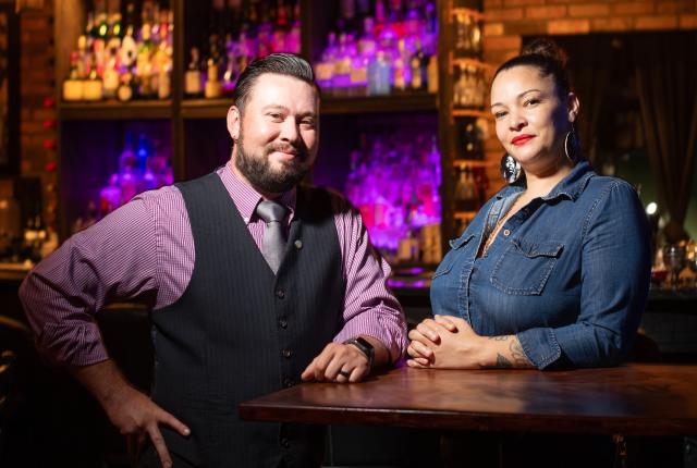 Co-owners Arcy Law and Jessica O’Brien at Teddy Roe’s speakeasy in Albuquerque.