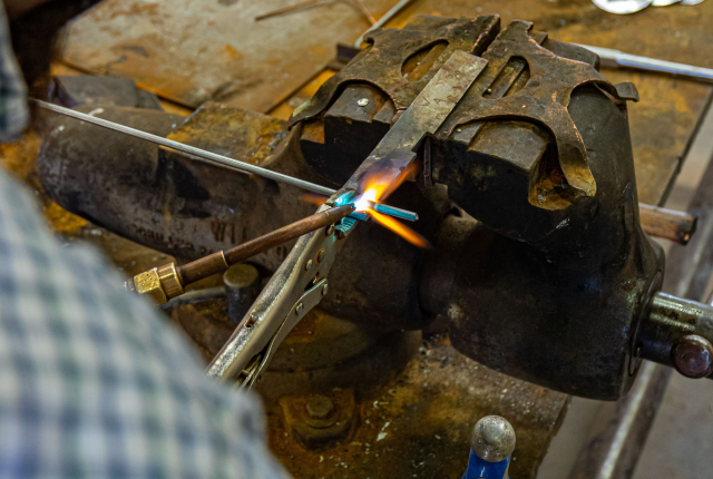 In Tucumcari, a Mesalands student hones his silversmithing skills.