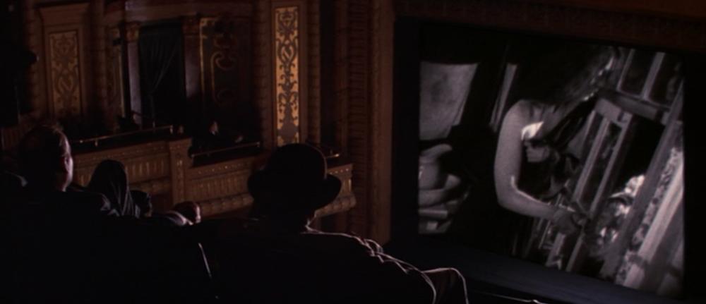 The Newton Boys screengrab showing a black and white film on screen inside the Paramount Theater