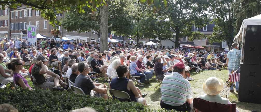 A view of the audience watching a concert