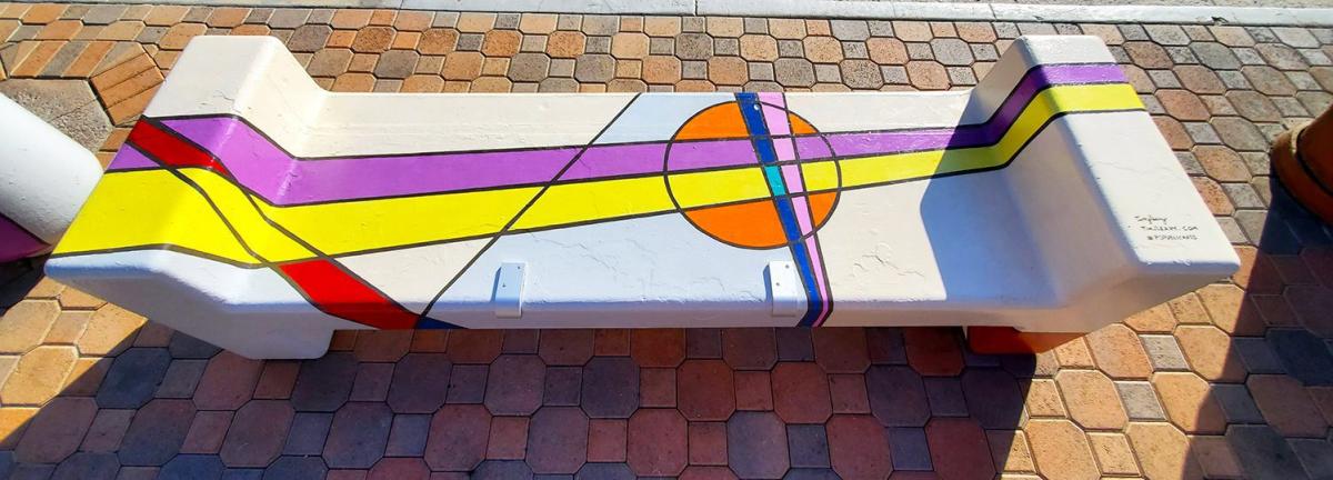 Palm Springs colorful bench