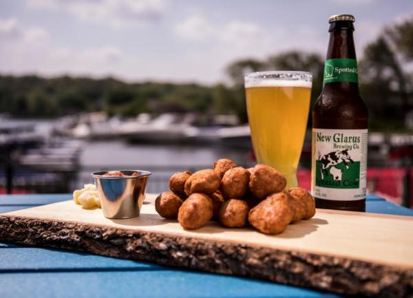 Cheese curds by the harbor at the Waterfront restaurant at The Abbey Resort.