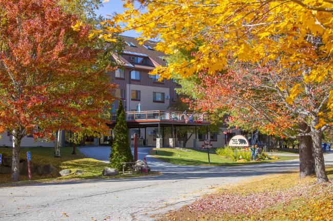 Black Bear Lodge (Waterville Valley, NH) - Condos in Background, Colorful Foliage in Foreground