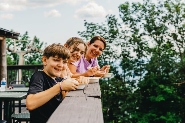 Cranmore Mountain Resort - Enjoying Ice Cream at the Summit Meister Hut