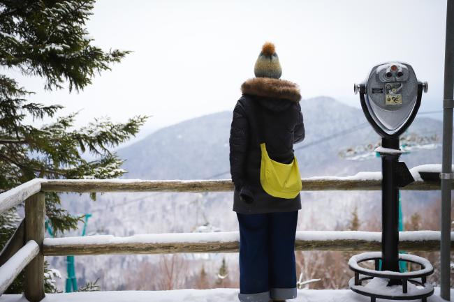 Loon Mountain Resort Gondola Skyride - Looking Out at View from Summit Path