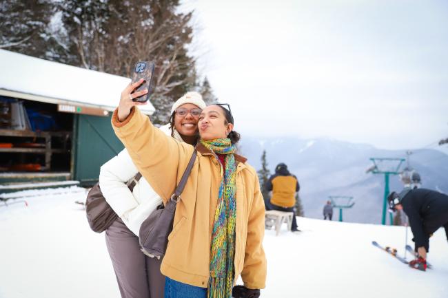 Loon Mountain Resort - Friends Taking a Summit Selfie