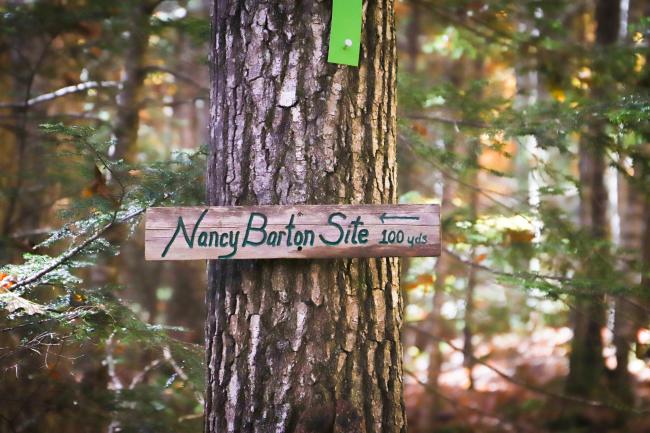 Nancy Barton Gravesite Sign