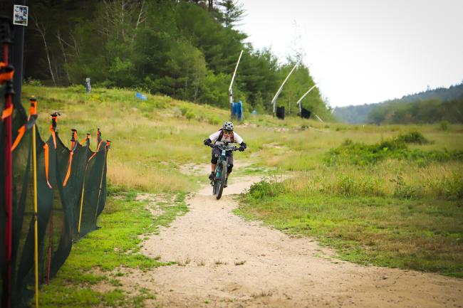 Cranmore - Mountain Biker 1 Racing Down Trail