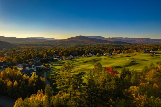 Owl's Nest Resort - Aerial Golf Course View with Fall Foliage