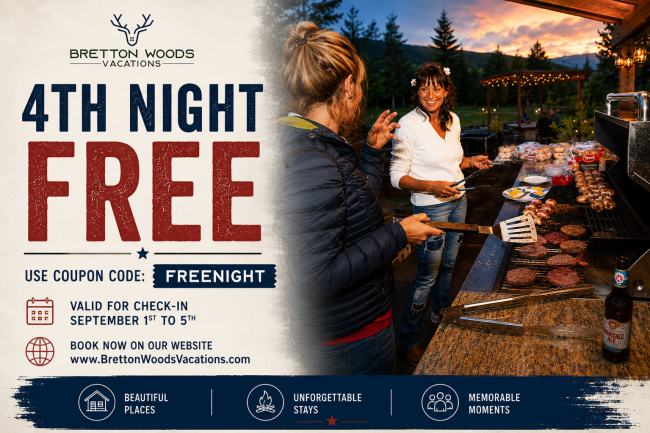 Bretton Woods Vacations Promo Image (Labor Day Deal)
