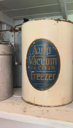 Old historic ice cream crank from Dixie's Store