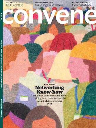 Cover of the September/October 2024 issue of PCMA with title "Networking Know-how"