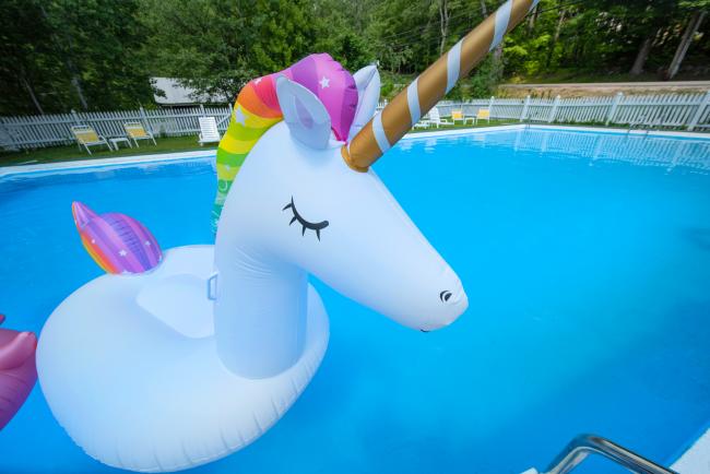 Christmas Farm Inn & Spa - Pool Party (Unicorn Floatie in Pool)