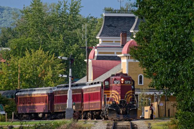 Conway Scenic Railroad - Train Departing Station