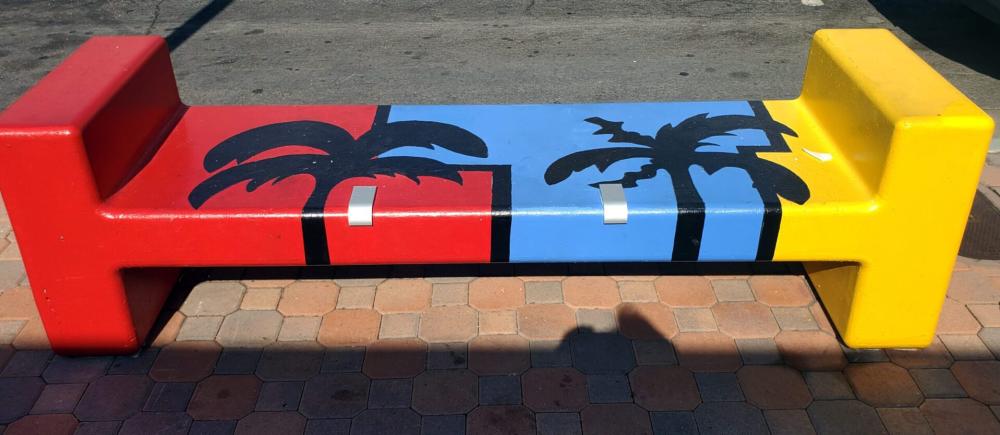 Artist Tysen Knight of Palm Springs bench