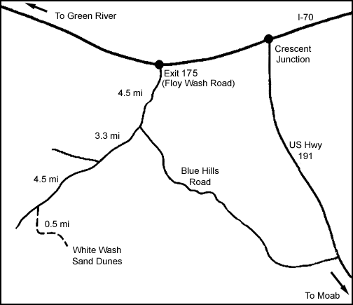 White Wash Sand Dunes map
