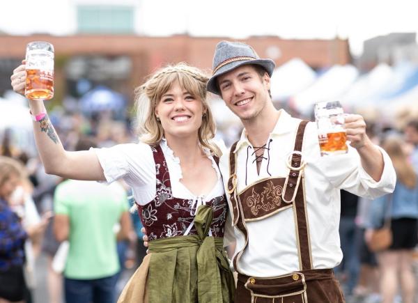 Couple celebrating Oktoberfest