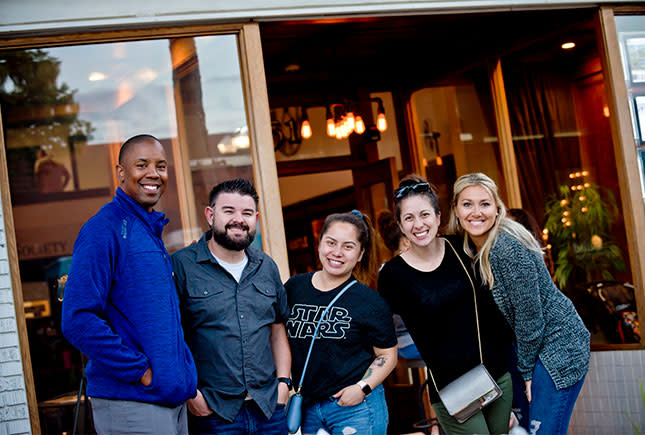 group of friends downtown
