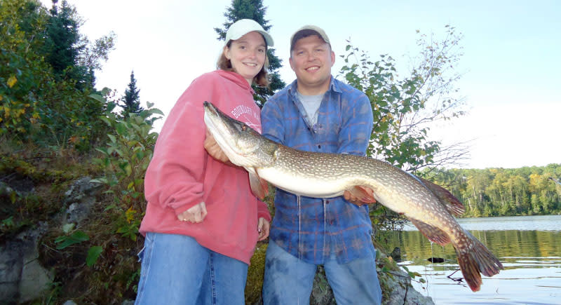 Couple with a big fish