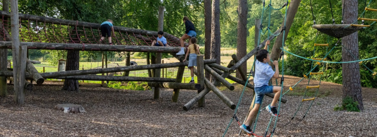 Children playing on play area at New Forest Wildlife Park