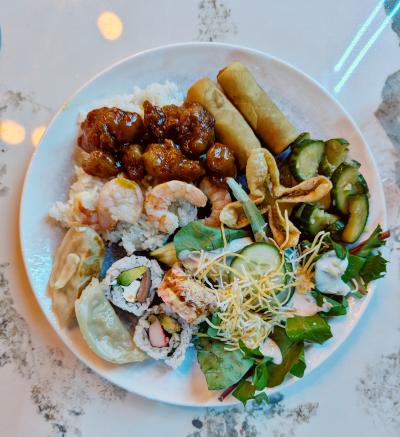 Plate of food at Feast Buffet